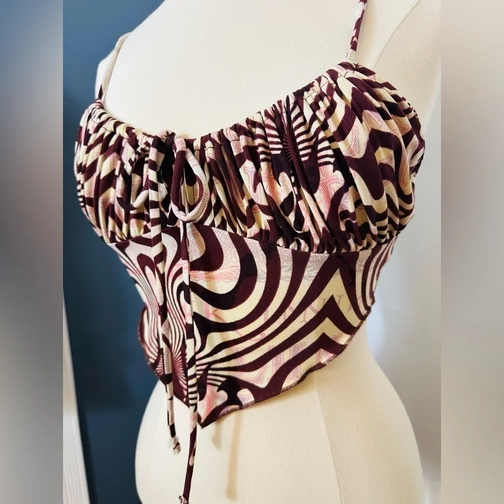 NEW! URBAN OUTFITTERS CROP TOP Stretchy NWT Spring Summer Size Small Festival - Picture 9 of 11